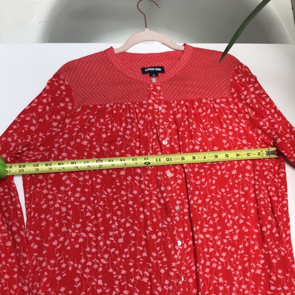 Lands End gathered button front blouse - Picture 6 of 7